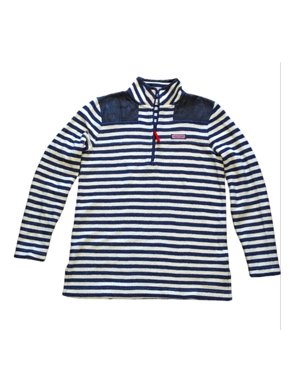 Vineyard Vines striped terry shirt blue and cream size XXS